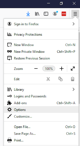 options's screen shot